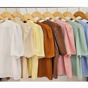 Blusa crepe manga curta Bia
