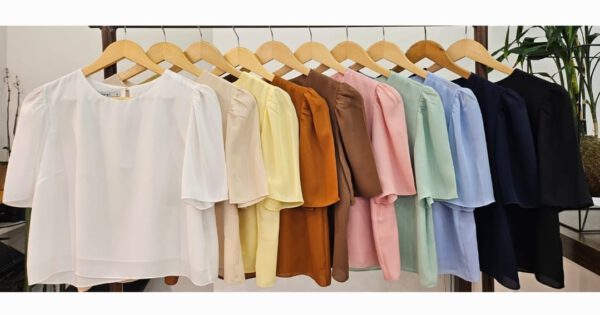 Blusa crepe manga curta Bia